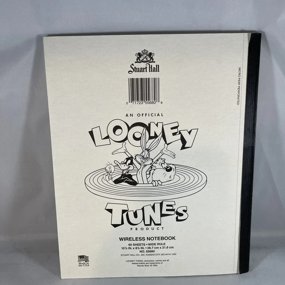 Looney Tunes Notepad Stationery Tablet Lined Paper Stuart Hall Taz Bugs Bunny 3